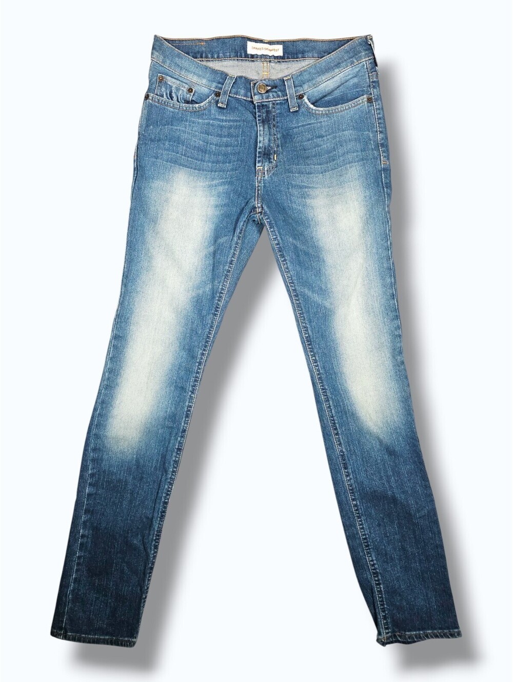 Blue Medium Wash Skinny Jeans Slim Leg Denim Y2K Alt Grunge Punk Emo Scene 30x32
